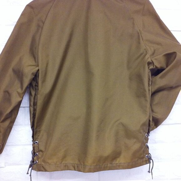 Vintage Chore Coat Utility Jacket Unisex-M/L Nylon Canvas Hood Zipper Pockets - Picture 10 of 10